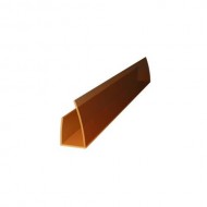 Nobeiguma profils polikarbonāta loksnēm PC-U 4-6 mm; Bronza, 2100mm