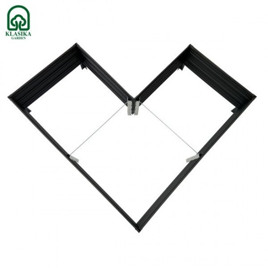 Paaugstinātā dārza dobe KLASIKA Woodlook L – formas, pelēka: 146x146x30 cm