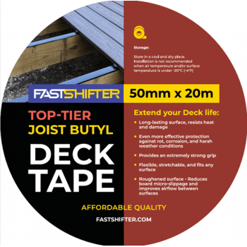 FASTSHIFTER TOP-TIER augstākās klases butila aizsarglente terases lāgām 50 mm × 20 m