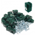 Plastmasas klipši stabiem + skrūve RAL6005 zaļš 50 GAB / PCS