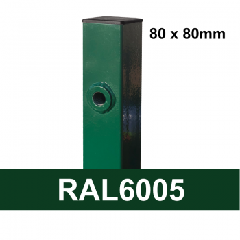 Kvadrātprofilu vārtu stabs RAL6005 zaļš H1900/80*80/2mm-1.2m vārtiem