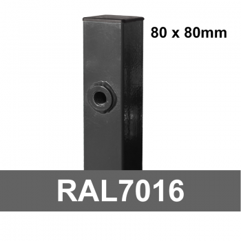 Kvadrātprofilu vārtu stabs RAL7016 pelēks H1900/80*80/2mm-1.2m vārtiem