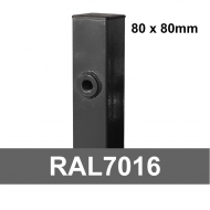 Kvadrātprofilu vārtu stabs RAL7016 pelēks H2500/80*80/2mm-1.73m vārtiem