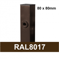 Kvadrātprofilu vārtu stabs RAL8017 brūns H1900/80*80/2mm-1.2m vārtiem