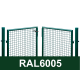Divviru vārti ar apaļajiem stabiem RAL6005 zaļš H1.5 W3.0m