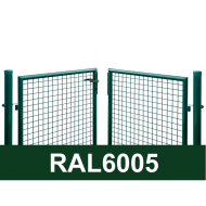 Divviru vārti ar apaļajiem stabiem RAL6005 zaļš H1.75 W4.0m