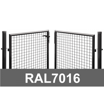 Divviru vārti ar apaļajiem stabiem RAL7016 pelēks H1.5 W4.0m