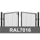 Divviru vārti ar apaļajiem stabiem RAL7016 pelēks H1.5 W4.0m