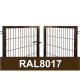Kvadrātprofilu vārtu vērtnes W4M RAL8017 brūns H1.2 W4.0m
