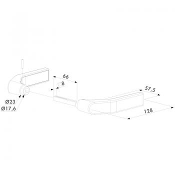 Rokturis pāris poliamīdā - 3006G -4060 66mm; 128mm