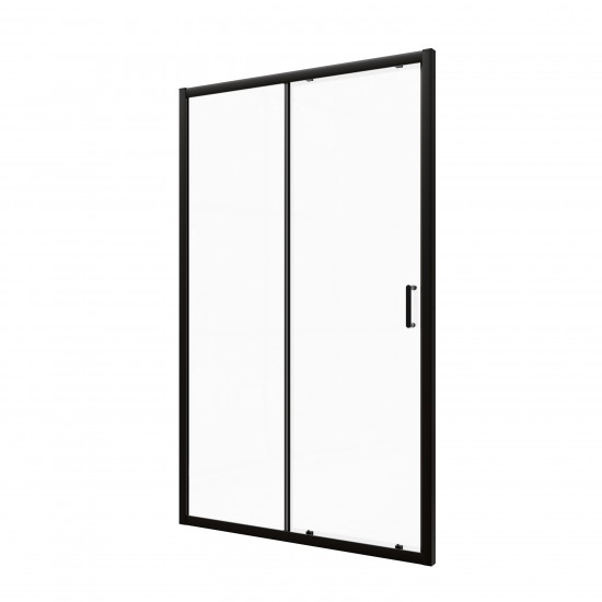 Dušas durvis VENTO Asti 100X195 cm, stikls 6mm Easy Clean caurspīdīgs, melns profils