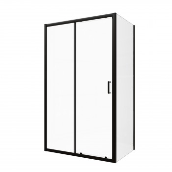 Dušas durvis VENTO Asti 100X195 cm, stikls 6mm Easy Clean caurspīdīgs, melns profils