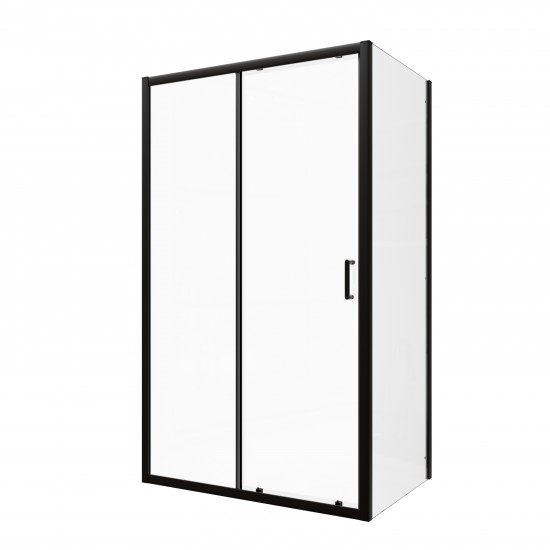 Dušas durvis VENTO Asti 100X195 cm, stikls 6mm Easy Clean caurspīdīgs, melns profils