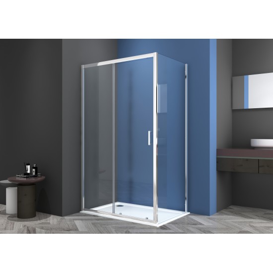 Dušas durvis VENTO Asti 120X195 cm, stikls 6mm Easy Clean caurspīdīgs, hromēts profils
