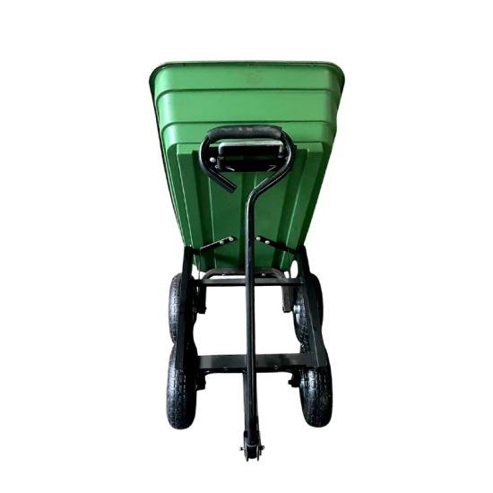 Kravu ratiņi, zaļi, 4 pneimatiski riteņi, plastmasas kulba (piegādājam NESALIKTU) 930x505x510/895 200KG
