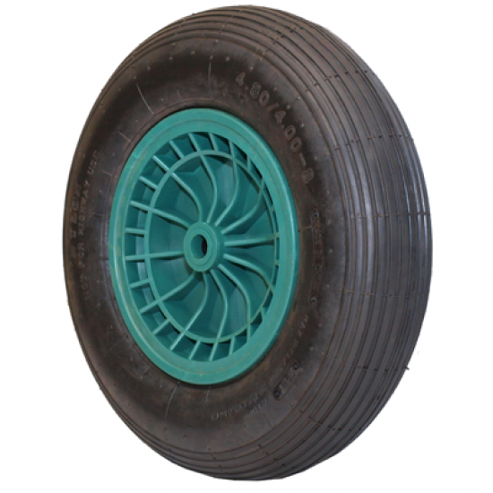 Pneimatisks ritenis, plastmasas disks, adatu gultņi (rezerves ritenis 1033 ķerrai) 16*4.0-8", 20*104mm ASS/AXLE