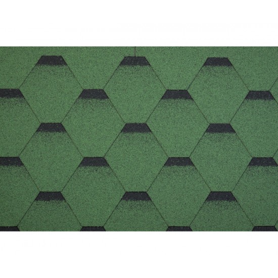Bitumena dakstiņi STANDARD FORCE HEXAGONAL, Zaļš, 3m2