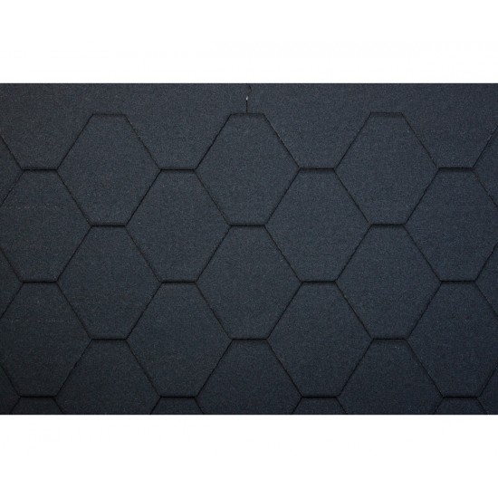 Bitumena dakstiņi STANDARD FORCE HEXAGONAL, Melns, 3m2