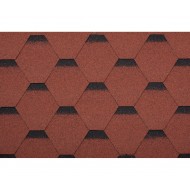 Bitumena dakstiņi STANDARD FORCE HEXAGONAL, Sarkans, 3m2