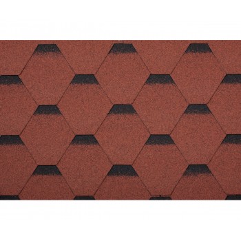 Bitumena dakstiņi STANDARD FORCE HEXAGONAL, Sarkans, 3m2