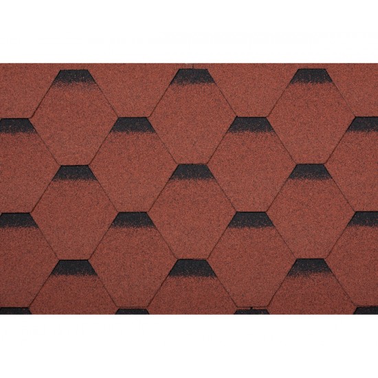 Bitumena dakstiņi STANDARD FORCE HEXAGONAL, Sarkans, 3m2