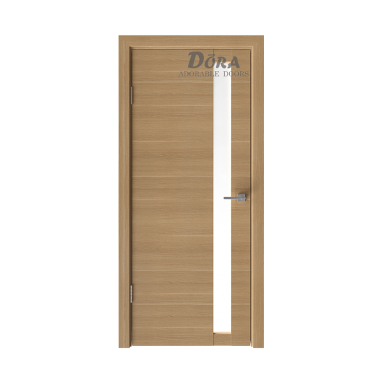 Finierētas Durvis Dora Lido O Komplekts - Vērtne, Kārba, Slēdzene (Ozols), 2 Eņģes, Stiklotas