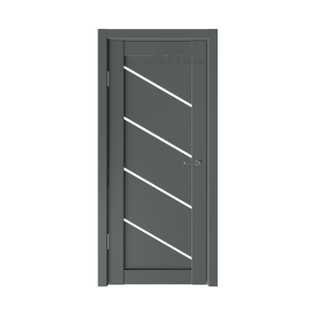 Ar PVC pārklājumu durvju komplekts - vērtne, kārba, 2 eņģes Diagonal-1 Antracīts