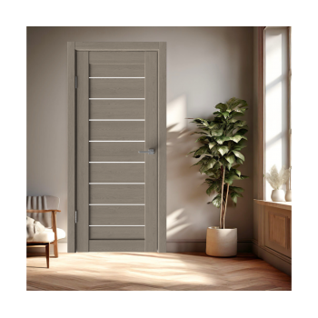 Ar PVC pārklājumu durvju komplekts - vērtne, kārba, 2 eņģes Flash-8, Grey Soft