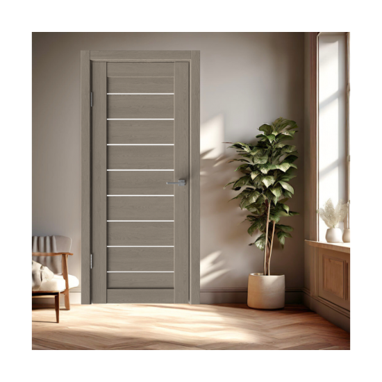 Ar PVC pārklājumu durvju komplekts - vērtne, kārba, 2 eņģes Flash-8, Grey Soft