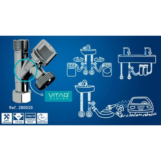 Dekoratīvais ventīlis ARCO CONEKTA 1/2”-1/2”-3/4”
