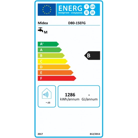 Ūdens sildītājs Midea Lume Uno 80L WiFi, vertikāls