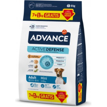 ADVANCE DOG MINI ADULT 7+1 KG - MAZO ŠĶIRŅU PIEAUGUŠIEM SUŅIEM (VISTA UN RĪSI)