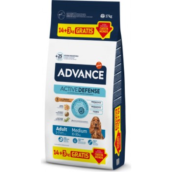 ADVANCE DOG MEDIUM ADULT 14+3 KG - VIDĒJO ŠĶIRŅU PIEAUGUŠIEM SUŅIEM (VISTA UN RĪSI)