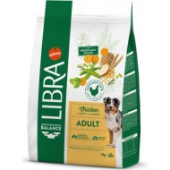 LIBRA DOG ADULT CHICKEN 3 KG - PIEAUGUŠIEM VIDĒJO UN LIELO ŠĶIRŅU SUŅIEM, AR VISTAS GAĻU