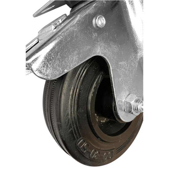Gumijas atbalsta ritenis ar bremzi / grozāms 100*26mm; 60Kg