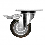 Gumijas atbalsta ritenis ar bremzi / grozāms 160mm AR/W BR GUM/RUB 160Kg