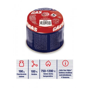 Gāzes balons 190 gr, 68-001