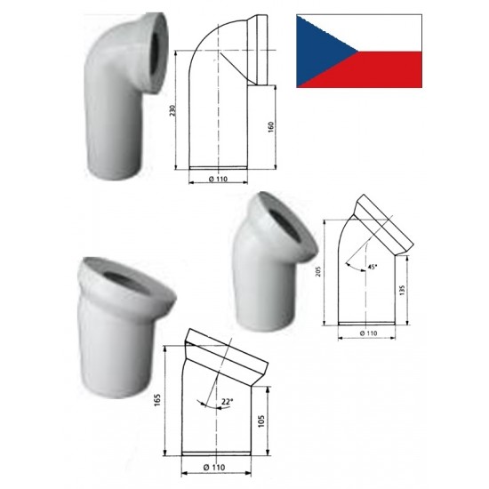 WC līkums 45^DN110 KK45000, 58.102.00, DN110
