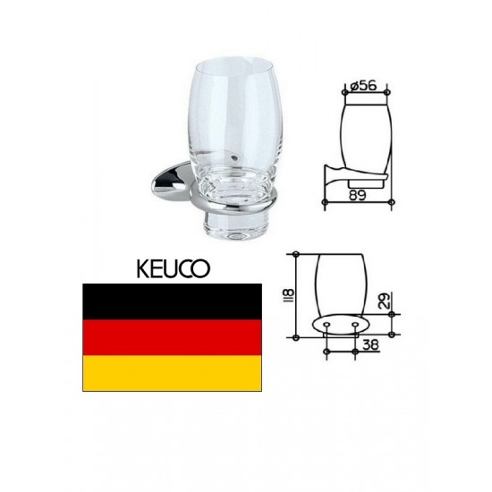 Glāze ar turētājs, hroms, CLEO