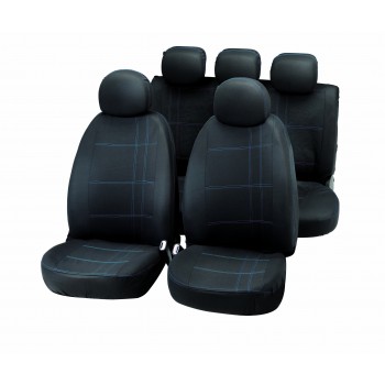 Auto sēdekļu pārvalku komplekts "EMBROIDERY", melns/zils