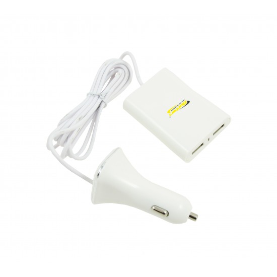 Automašīnas lādētājs x 4 USB kabelis: 1,5 M — izeja 2,4 A + 2,4 A 