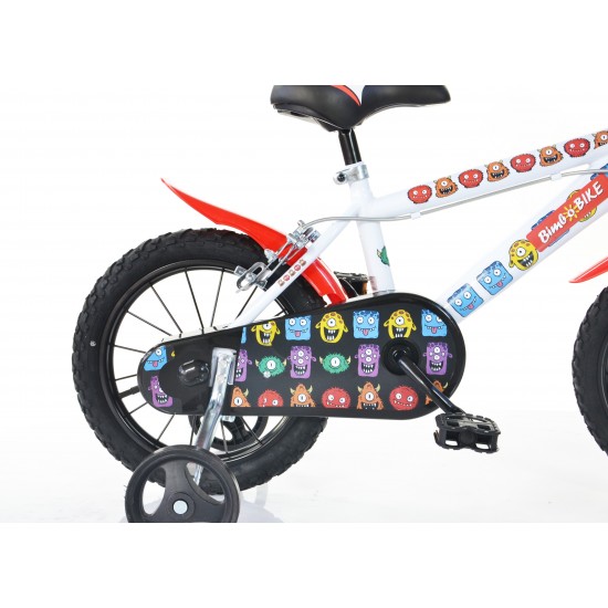 Bērnu velosipēds Bimbo Bike 16'' ''MONSTER'', melns/ sarkans/ balts