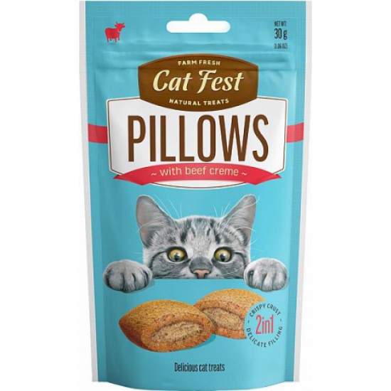 CatFest spilventiņi ar liellopu gaļas pildijumu 30g - Papildbarība kaķiem