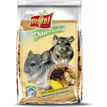 Vitapol VITA HERBAL papildbarība pļavas ziedi šinšillai 30g