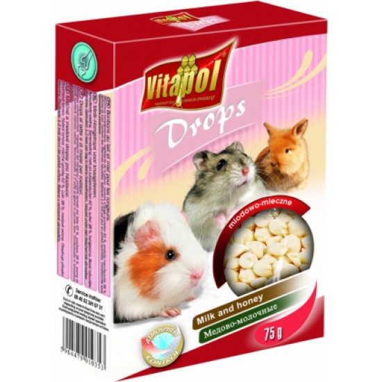 Vitapol COMPLEMENTARY DROPS papildbarība ar pienu un medu grauzējiem 75 g