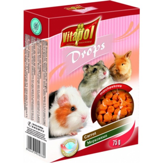 Vitapol COMPLEMENTARY DROPS papildbarība ar burkāniem grauzējiem 75 g