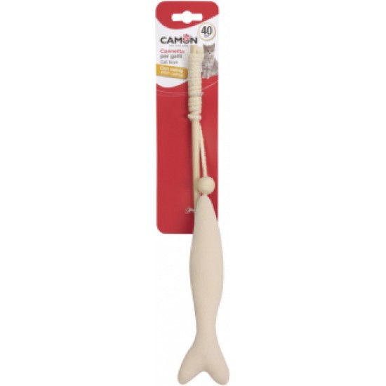 Rotaļlieta Kaķiem - Nūja koka ar zivi 40cm