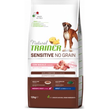<bdi>NT DOG SENSITIVE NO GRAIN ADULT MEDIUM/MAXI PORK 12 KG- Pilnvertīga bezgraudu barība ar cūkgaļu pieaugušiem lielo šķirņu suņiem ar jutīgu gremošanas sistēmu</bdi>