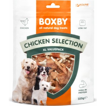 Boxby Chicken Selection Mix 325g - Papildbarība pieaugušiem suņiem (no 3 mēn.vecumā) - vistas gardumu izlase
