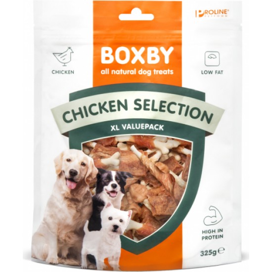 Boxby Chicken Selection Mix 325g - Papildbarība pieaugušiem suņiem (no 3 mēn.vecumā) - vistas gardumu izlase
